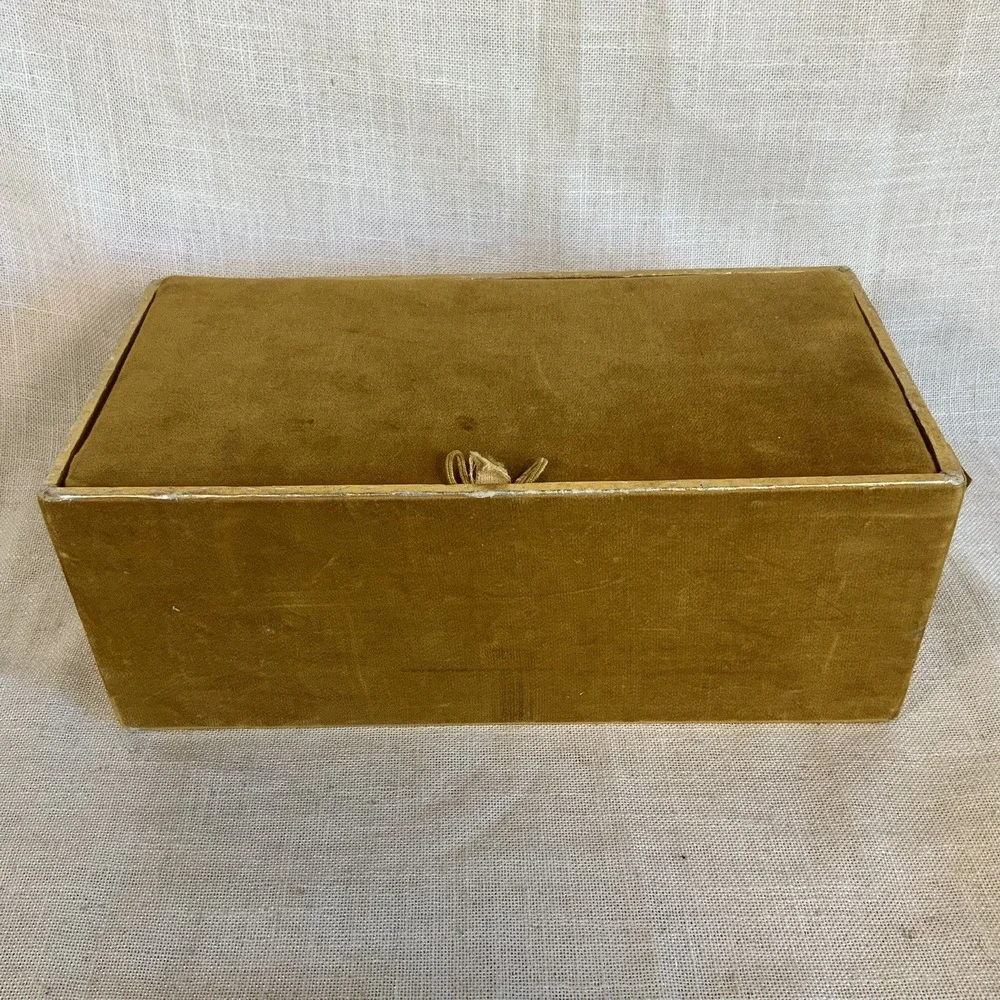 Vintage 60s 70s Gold Velvet‎ Faberge Presentation Box Glam Bling Retro Regency